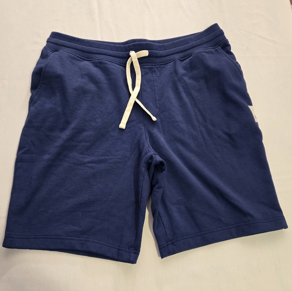 NWT Life is Good Shorts Mens L Navy Blue Active Sweat Fleece Drawstring Pockets